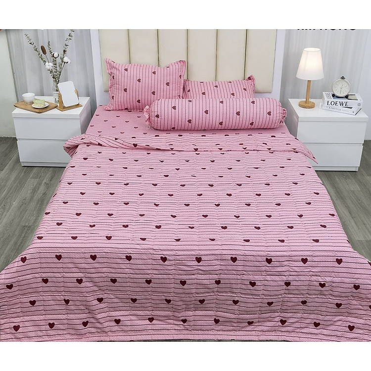 Trọn Bộ Chăn Ga Gối Hè Thu 5 Món Cotton Poly ( Nhiều Mẫu)