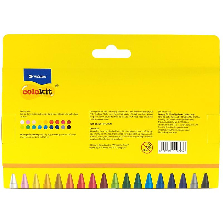 Bộ Bút Sáp Màu Crayon Colorkit CR-C013/PO (18 chiếc) - Ảnh 4