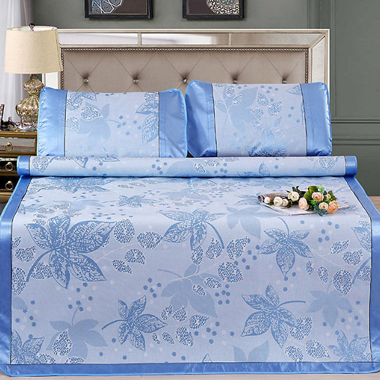 Chiếu lụa điều hòa 3D tặng kèm 2 vỏ gối cao cấp - giao màu ngẫu nhiên