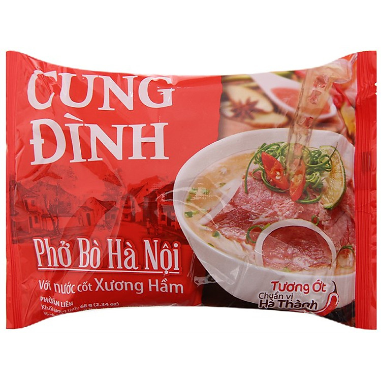 1 thùng 30 gói Phở bò Cung Đình Hà Nội gói 68g