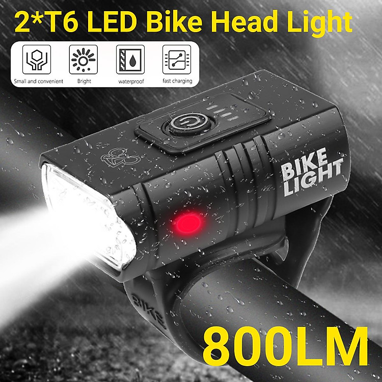 Bright 2*T6 USB Rechargeable Bicycle Light Headlight with 1000mAh Battery mtb bmx bike mountain bike Head Lamp