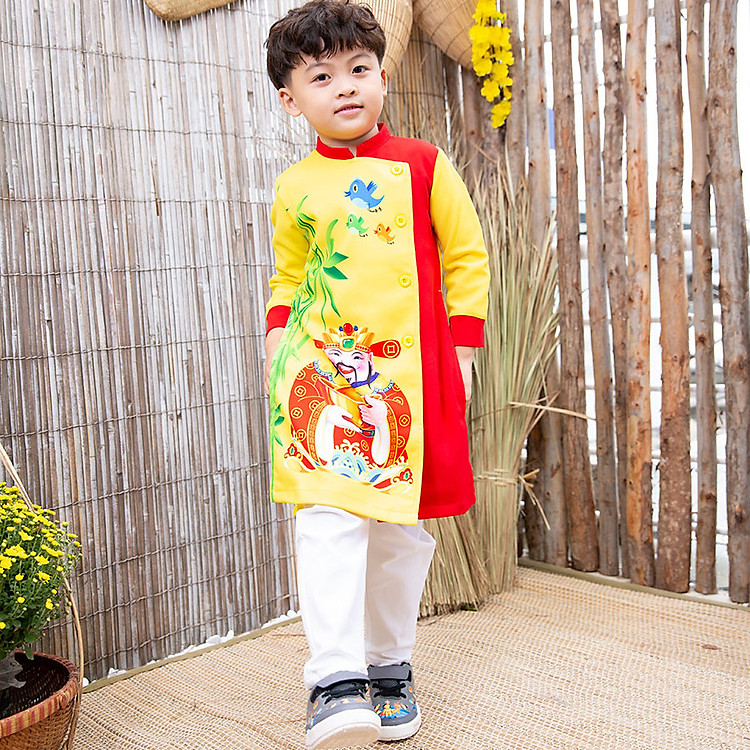 Áo Dài Bé Trai Thần Tài Đến Bonchop ADBT-145160649C