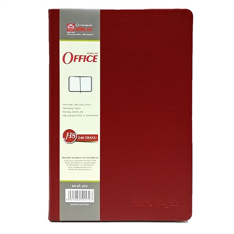 Sổ Hồng Hà Office H8 4579 - 240 Trang - 15.8x23.6 cm (Mẫu Màu Giao Ngẫu Nhiên)