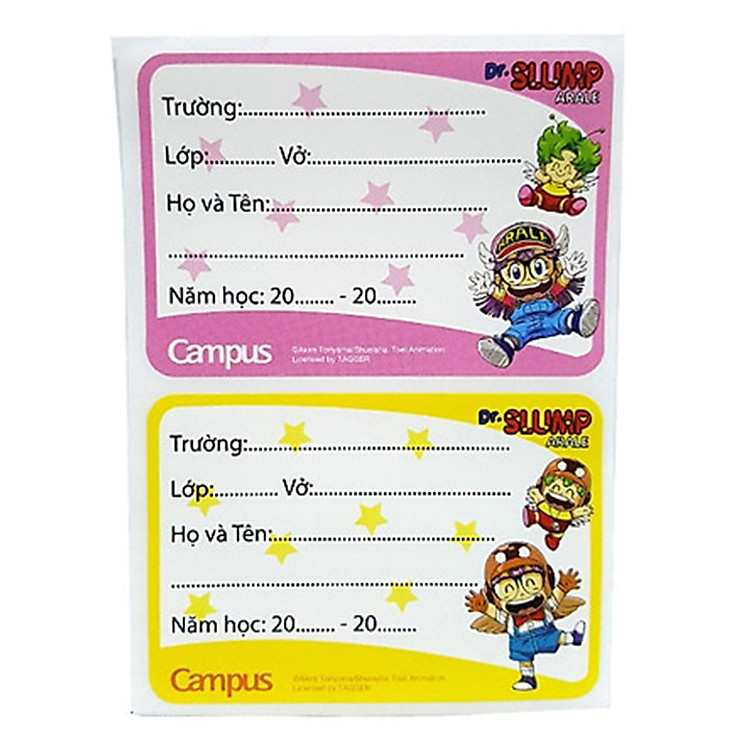 Tập Nhãn Vở Campus Dr. Slump NT-ARA12 (6 tờ) - Ảnh 2