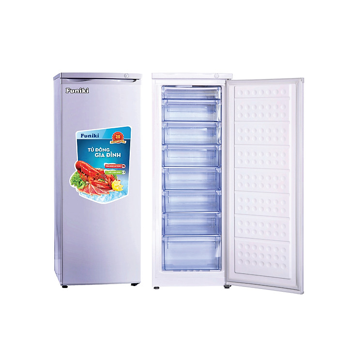 Tủ đông Funiki Hòa Phát dạng đứng HCF220P 216 lít - xám - Hàng Chính Hãng