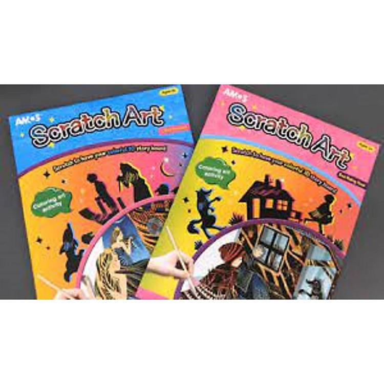 Sổ Vẽ Nghệ Thuật AMOS Scratch Art SA4 - Xanh - Ảnh 3