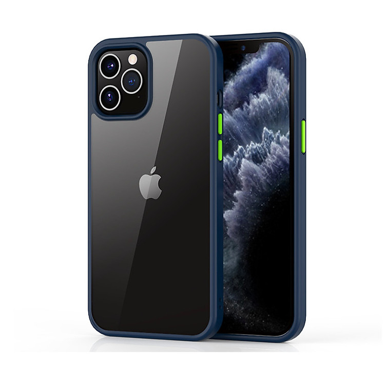 Ốp lưng trong suốt iPhone 12 Pro Max hiệu Likgus viền màu - Hàng chính hãng