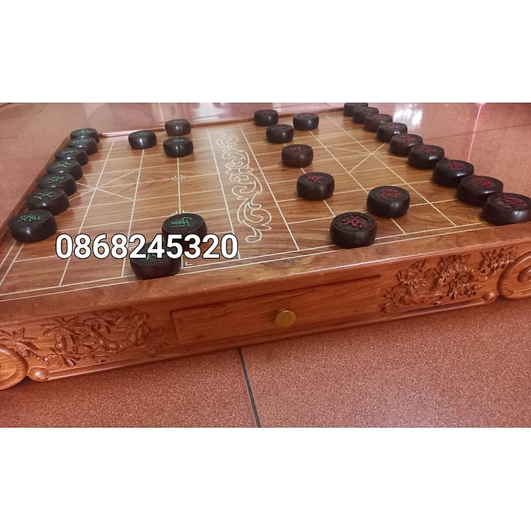 Bộ bàn cờ tướng gỗ hương đá Chính hãng Tiết kiệm