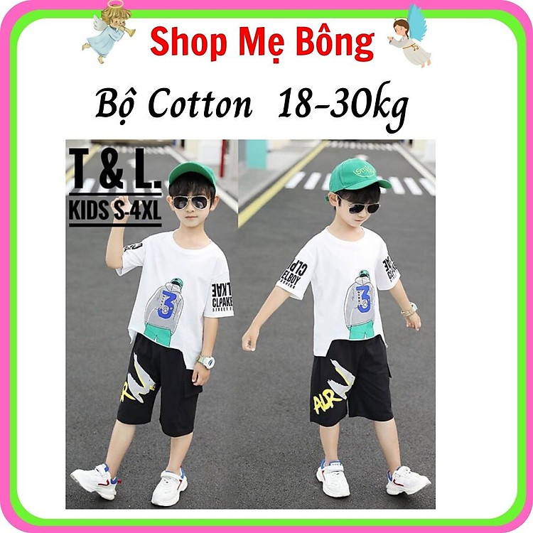Đồ Bộ Mùa Hè Bé Trai 18-30kg – Shop Mẹ Bông Chất Cotton Cực Mát