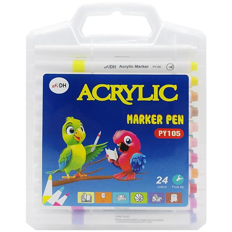 Hộp 24 Bút Lông Màu Acrylic Marker Pen