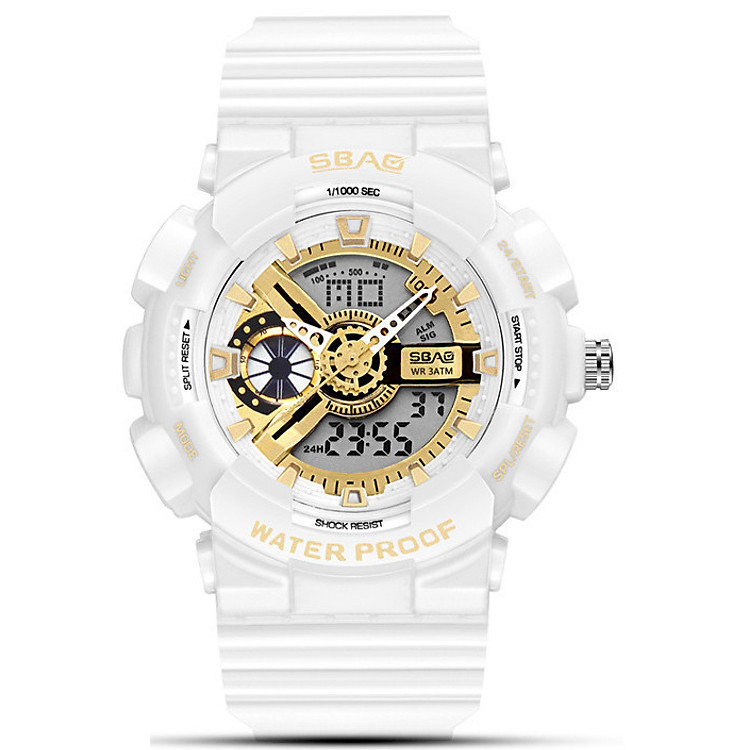 Đồng Hồ Nữ SBAO S8022 USASports - 2 Máy Kim và Điện Tử Mạnh Mẽ Dây Silicone Bền Chắc
