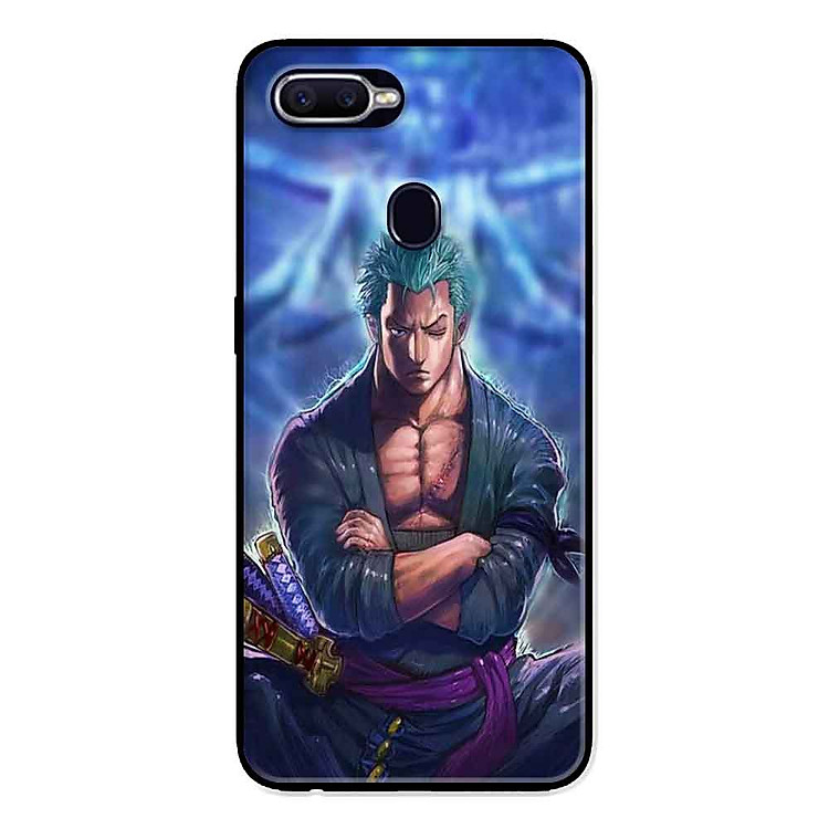 Ốp Lưng in cho Oppo F9 Mẫu Zoro Nền Xanh - Hàng Chính Hãng