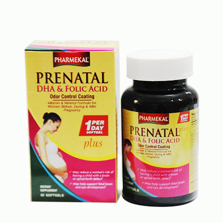 Viên Uống Bổ Sung Dinh Dưỡng Cho Bà Bầu Prenatal DHA & Folic Acid Pharmekal - 60 Viên