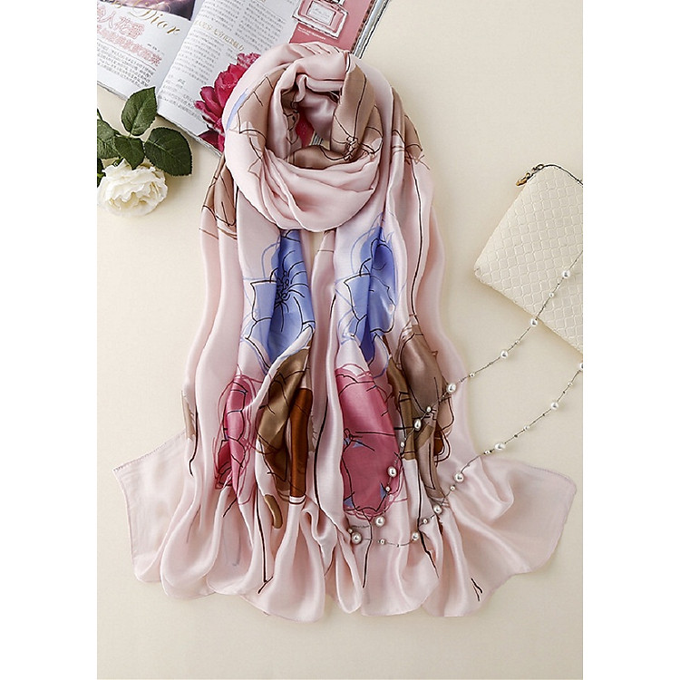 Khăn Choàng Lụa Tổng Hợp HN005 - Size 90cm X 180cm