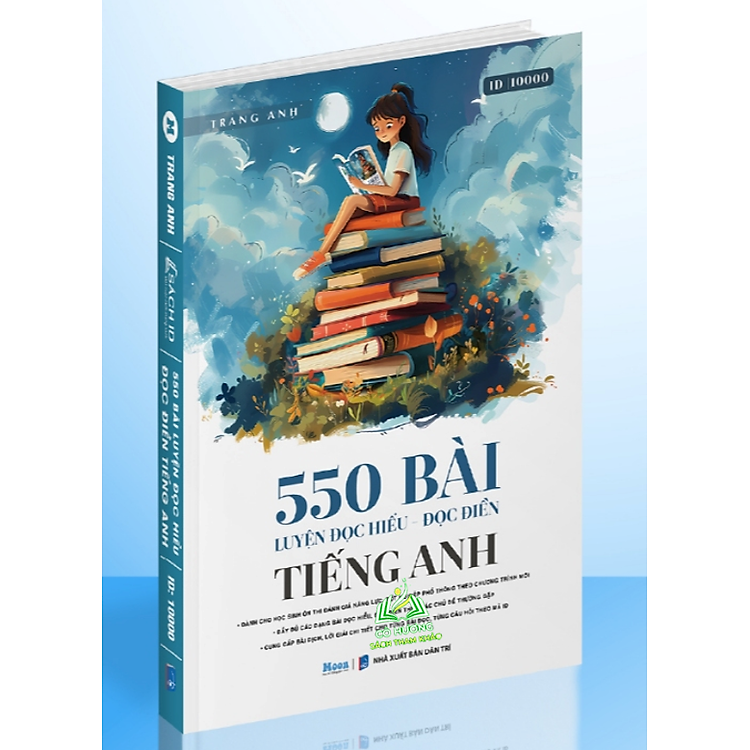 Sách tiếng anh cô Trang Anh: 550 bài đọc hiểu đọc điền ôn thi ĐGNL, TNPT Quốc Gia 2024 Moonbook #huongbook