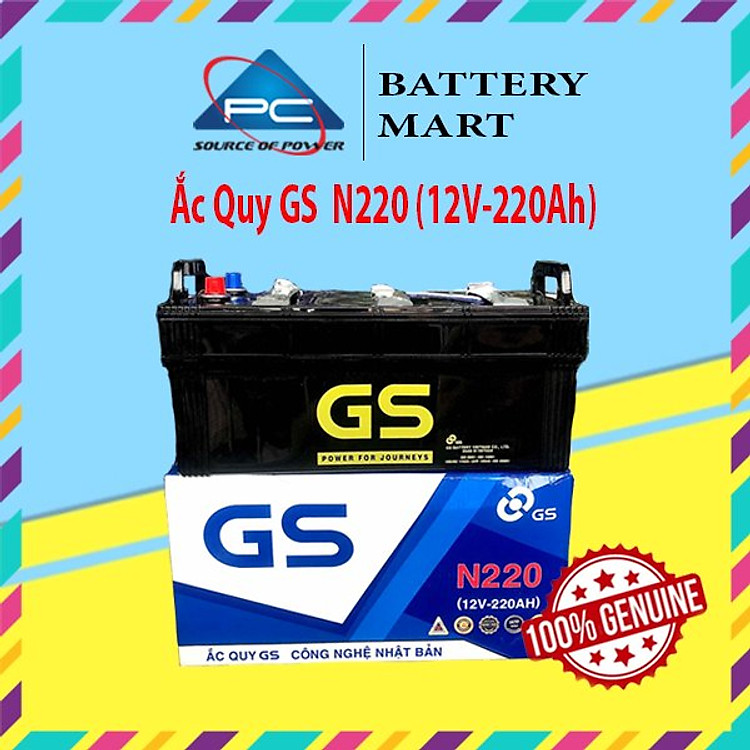 Bình Ắc Quy Nước 12V-220AH, Ắc Quy Ô Tô GS N220