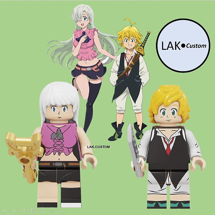 MÔ HÌNH MELIODAS VÀ ELIZABETH ( LEGO THẤT HÌNH ĐẠI TỘI - NANATSU TAIZAI )