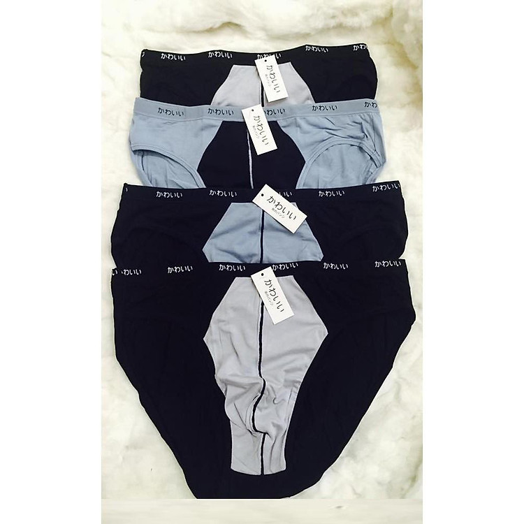 Combo 3 Quần lót nam cotton lụa phối 2 màu túi zip bạc 2601 – Thoáng mát, co giãn, đóng gói cao cấp (Size M-3XL)