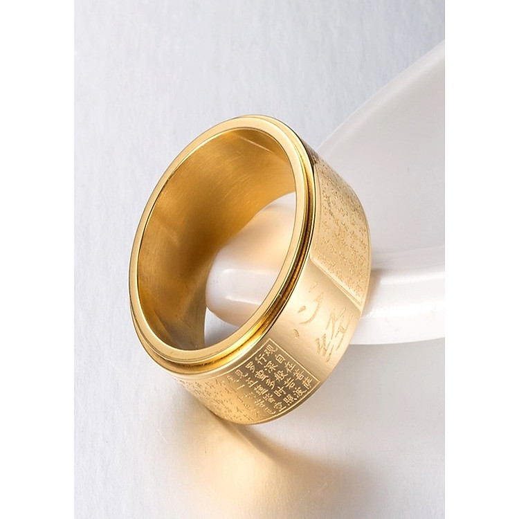 Nhẫn Xoay Titan Nam Bát Nhã Tâm Kinh Trí Tuệ - May Mắn và Bình An