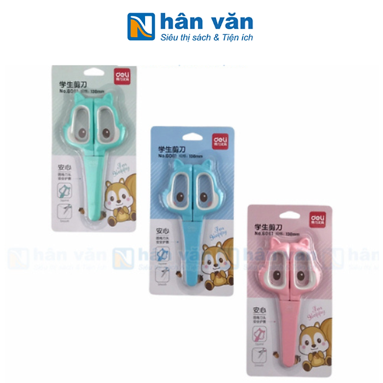 Kéo Học Sinh Deli 6061 (Màu ngẫu nhiên)