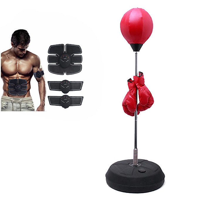 Combo bóng phản xạ lắc lư (Kèm găng đấm và bơm tay) + Máy massage xung điện EMS