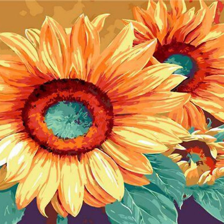 Tranh tô màu sơn dầu theo số Hoa Hướng Dương 03