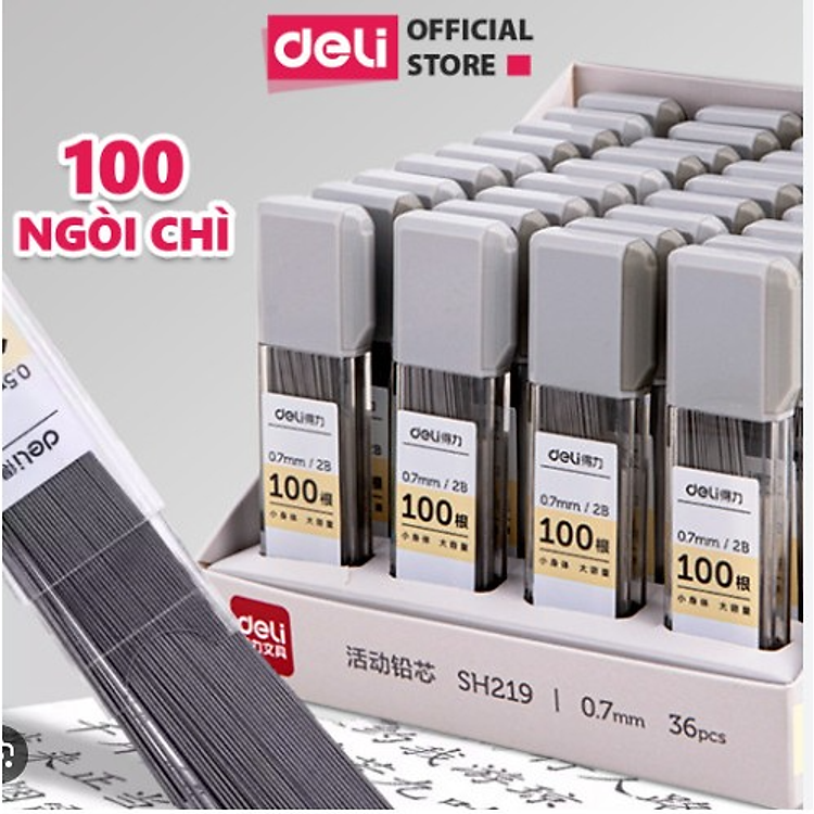 Ruột bút chì kim 0.5mm/0.7mm Deli (100 ngòi)