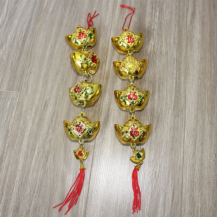 Liễn, Câu Đối, Thỏi Vàng, Thần Tài, Hồ Lô, Hoa Mai, Hoa Đào và phụ kiện trang trí Tết (2 dây Thỏi Vàng) - Ảnh 4