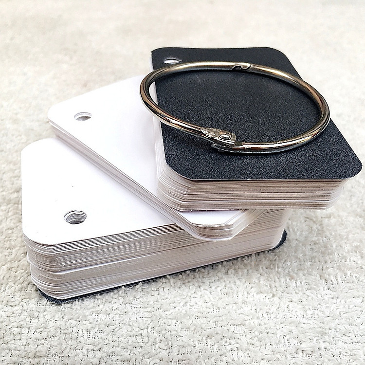 100 Thẻ To Flashcard Trắng 5x8x4.5cm Học Tiếng Anh Kèm Khoen Bìa Cao Cấp - Flashcard Phan Liên