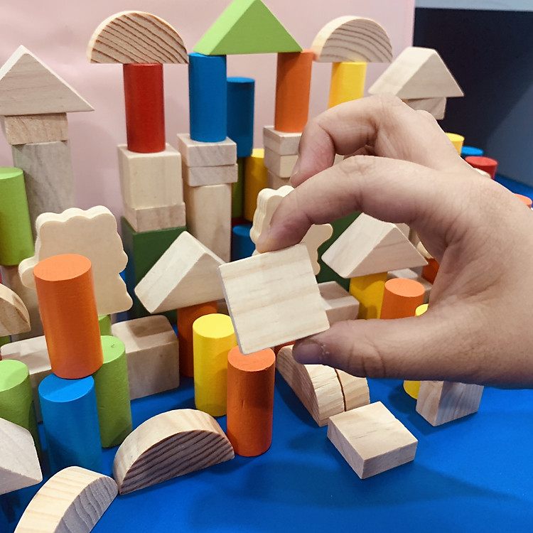 Bộ Đồ Chơi Xếp Hình Gỗ 100 chi tiết Chính hãng Tiết kiệm - Hình ảnh 3