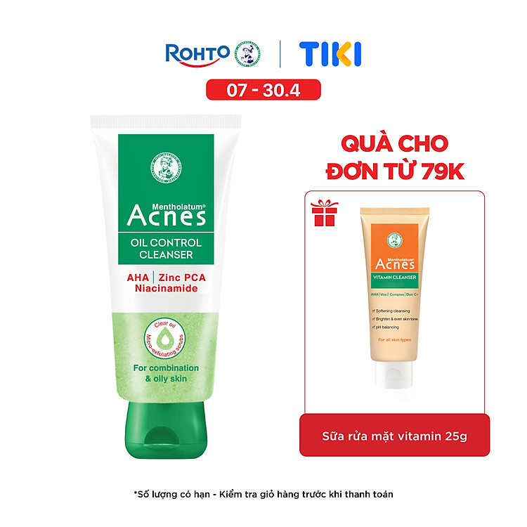Sữa rửa mặt kiểm soát nhờn ngăn ngừa mụn dạng gel Acnes Oil Control Cleanser 100g