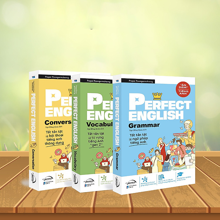 Combo 3 Sách Ăn Dặm Tiếng Anh: Perfect English Vocabulary + Perfect English Grammar + Perfect English Conversation