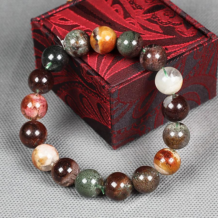 Vòng tay nam Thạch Anh Ưu Linh đa sắc VIP 12ly