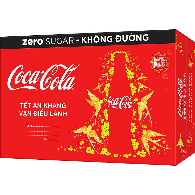 Thùng 24 Lon Nước Giải Khát Không Đường Coca-Cola Zero Phiên Bản TẾT (320ml x 24)