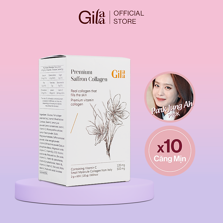 Bột Uống Collagen Gilaa Cao Cấp Kết Hợp Saffron - (60 gói x 2g)