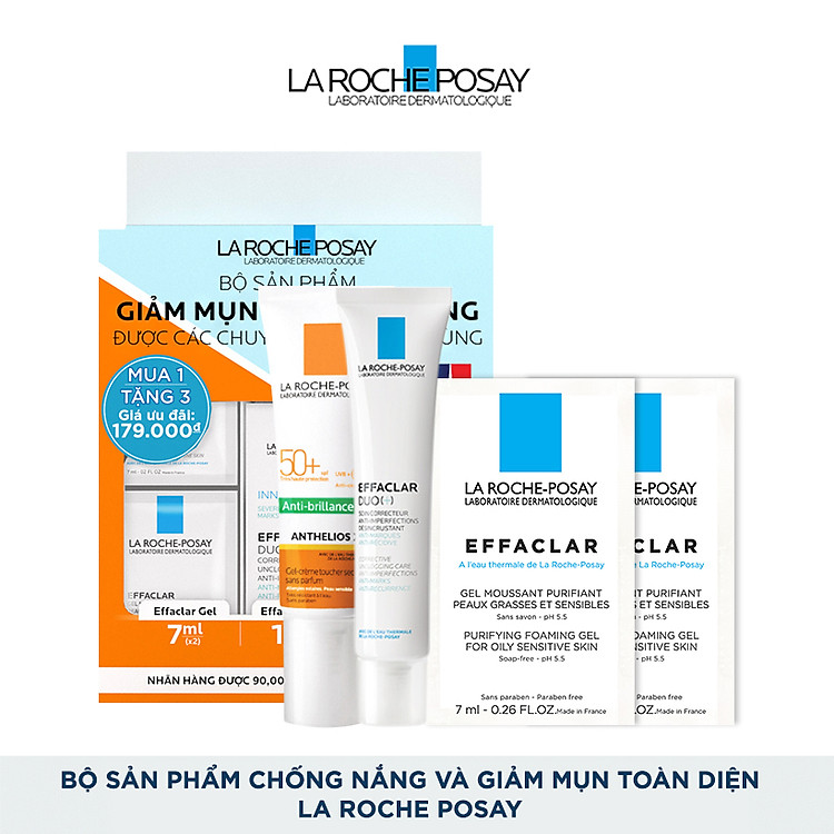 Bộ sản phẩm chống nắng và giảm mụn toàn diện La Roche Posay