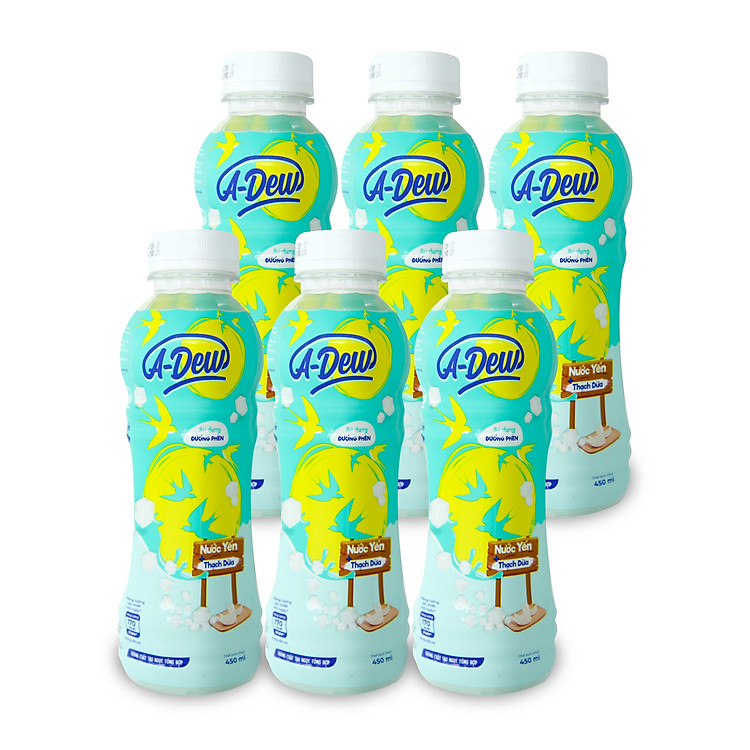 Nước Yến - Thạch Dừa A-DEW 450ml - Lốc 6 chai