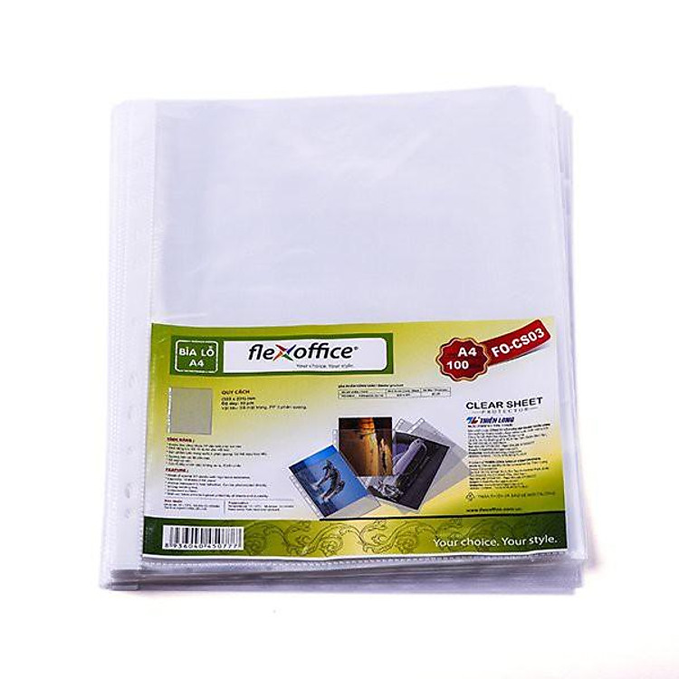 Bìa Lỗ A4 Flexoffice FO – CS03 (5 chiếc)