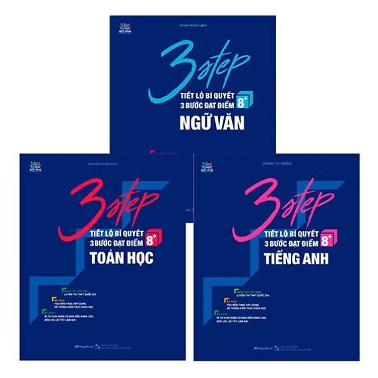 Combo 3 Step – Tiết Lộ Bí Quyết 3 Bước Đạt Điểm 8+ Toán – Văn – Anh