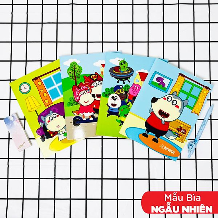 Bộ Tập Học Sinh Wolfoo (4 ô ly, 96 trang, 70gsm)