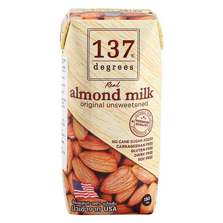 Sữa hạnh nhân 137 Degrees không đường 180ML