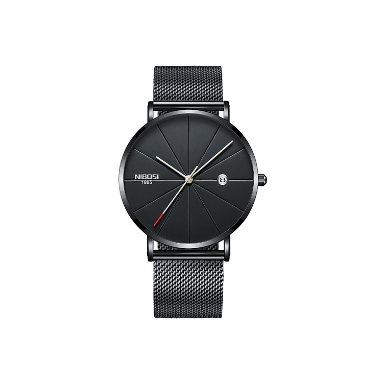 Đồng Hồ Nam Dây Thép Lưới Máy Mỏng 1985 Nibosi 2321