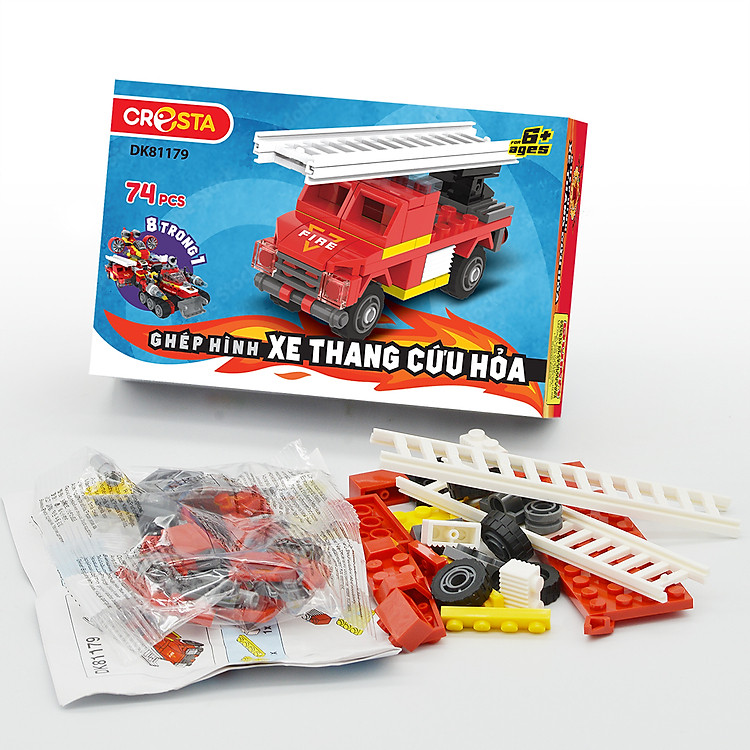 Đồ Chơi Ghép Hình Duka – Xe Cứu Hỏa Chính hãng Ưu đãi
