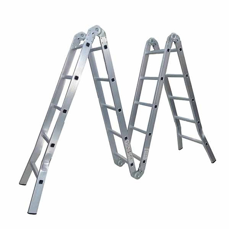 Thang nhôm gấp 4 đoạn SUMIKA SK605, chữ A - 2.9m, chữ I - 5.8m, 14 tư thế sử dụng, tải trọng 150kg