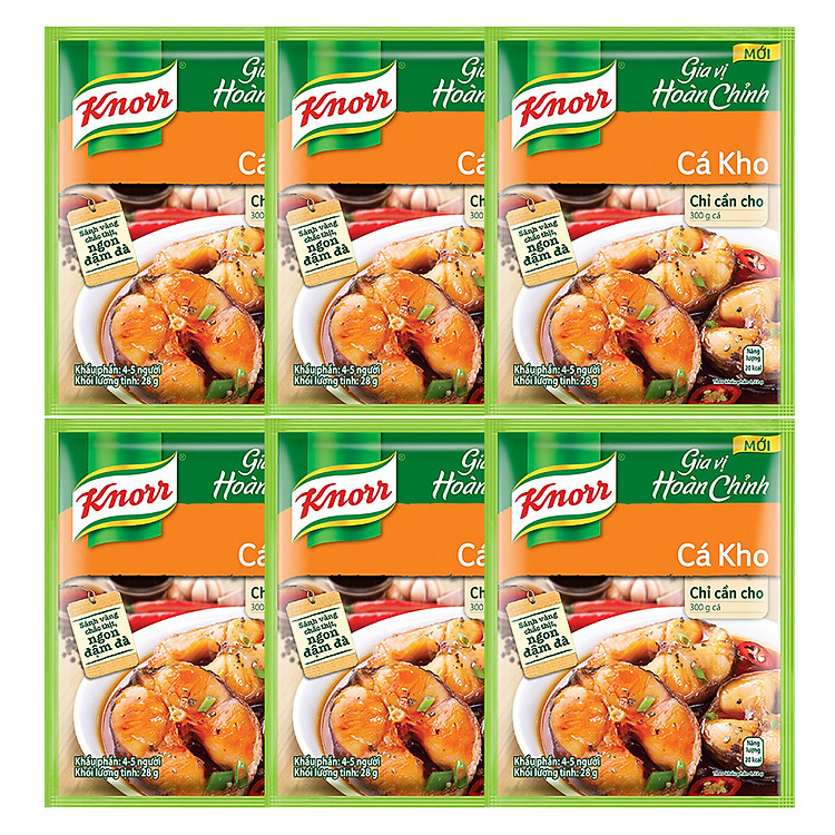 Combo 6 Gói Knorr Gia Vị Hoàn Chỉnh Cá Kho (28g) - 21006082