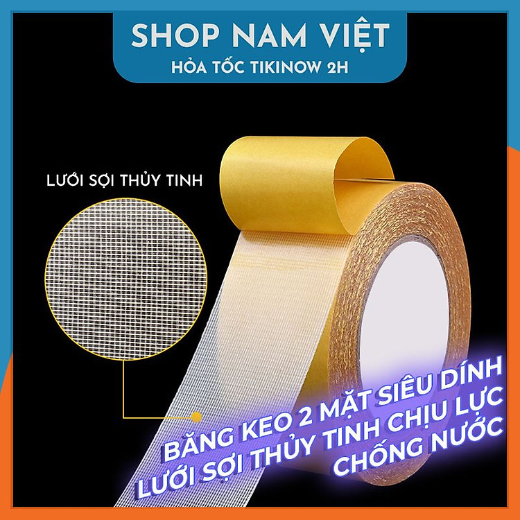 Keo 2 Mặt Sợi Thủy Tinh (10mm x 10m)