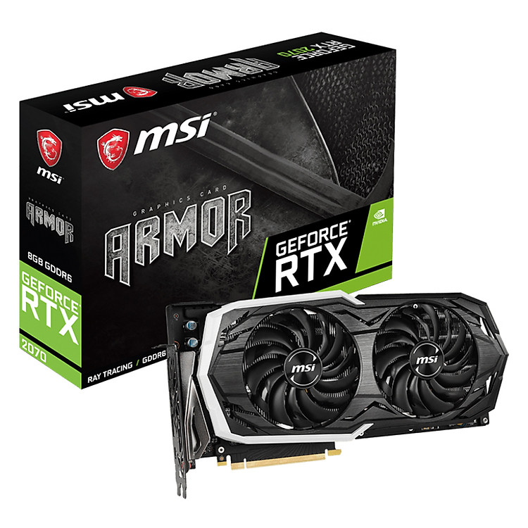 Card Màn Hình VGA MSI RTX 2070 ARMOR 8GB GDDR6 256 Bit 2 Fan DisplayPort HDMI USB Type-C - Hàng Chính Hãng