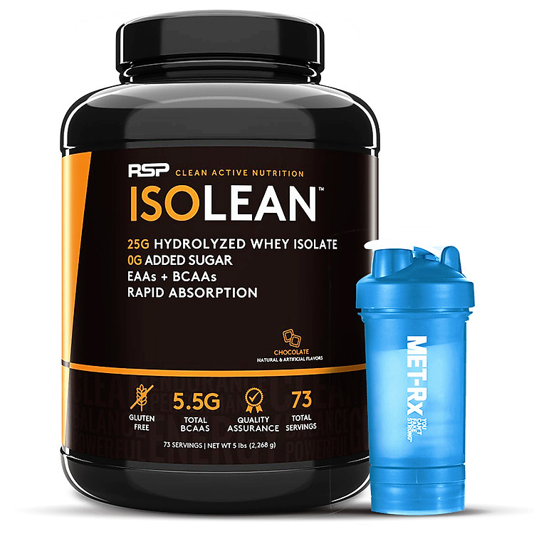 Combo Sữa Tăng Cơ RSP ISOLean Hydrolyzed Whey Protein Isolate - 73 Liều dùng, Vị Chocolate, 2.23kg & Tặng kèm Bình nước 600ml