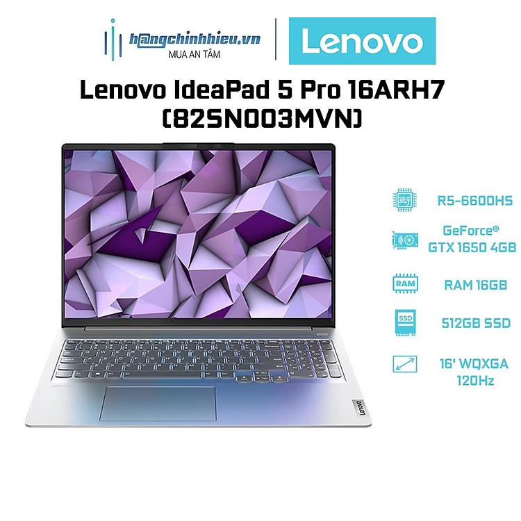 Laptop Lenovo IdeaPad 5 Pro 16ARH7 82SN003MVN R5-6600HS | 16GB | 512GB | 16' WQXGA 120Hz Hàng chính hãng