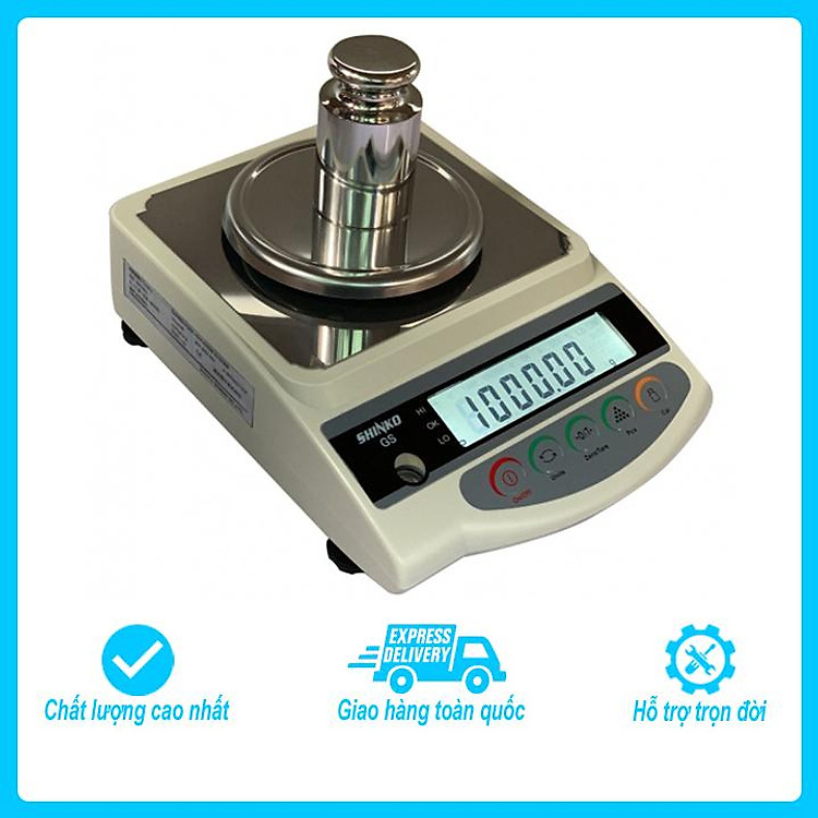 Cân điện tử kỹ thuật 2 số lẻ, Shinko GS 620g/0.01g độ nhạy cao dùng cân vàng, mủ cao su, hóa chất, thí nghiệm